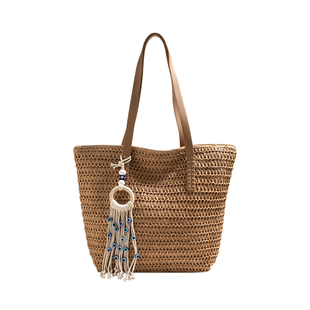 夏天草编包包女休闲百搭大容量通勤包2025新款海边度假编织单肩包