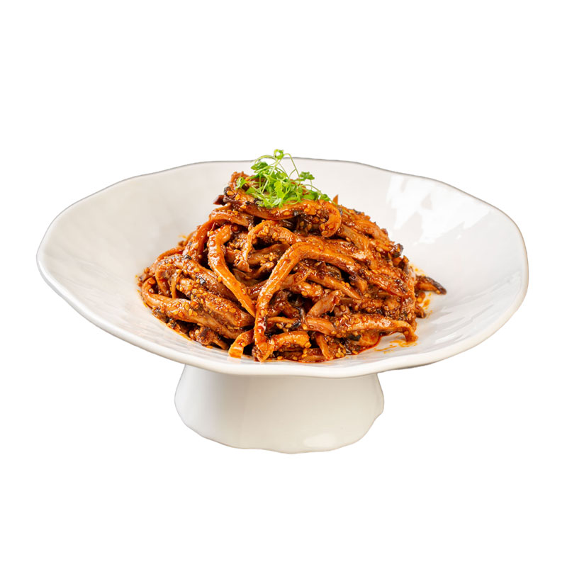 夫子园孜然鱿鱼丝300g即食香辣鱿鱼条小海鲜下酒凉菜小吃零食商用
