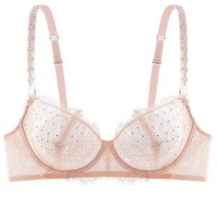 MYBODY商场同款内衣大胸显小文胸性感睫毛蕾丝闪钻双肩带女士胸罩
