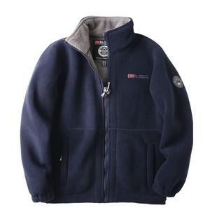 出口挪威户外防寒抓绒衣男款连帽秋冬保暖摇粒绒抓绒衣外套夹克