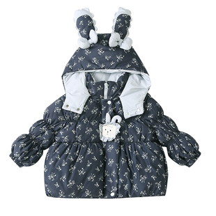 童装儿童新款加厚女童2025新款冬季羽绒服外套宝宝连帽保暖上衣潮