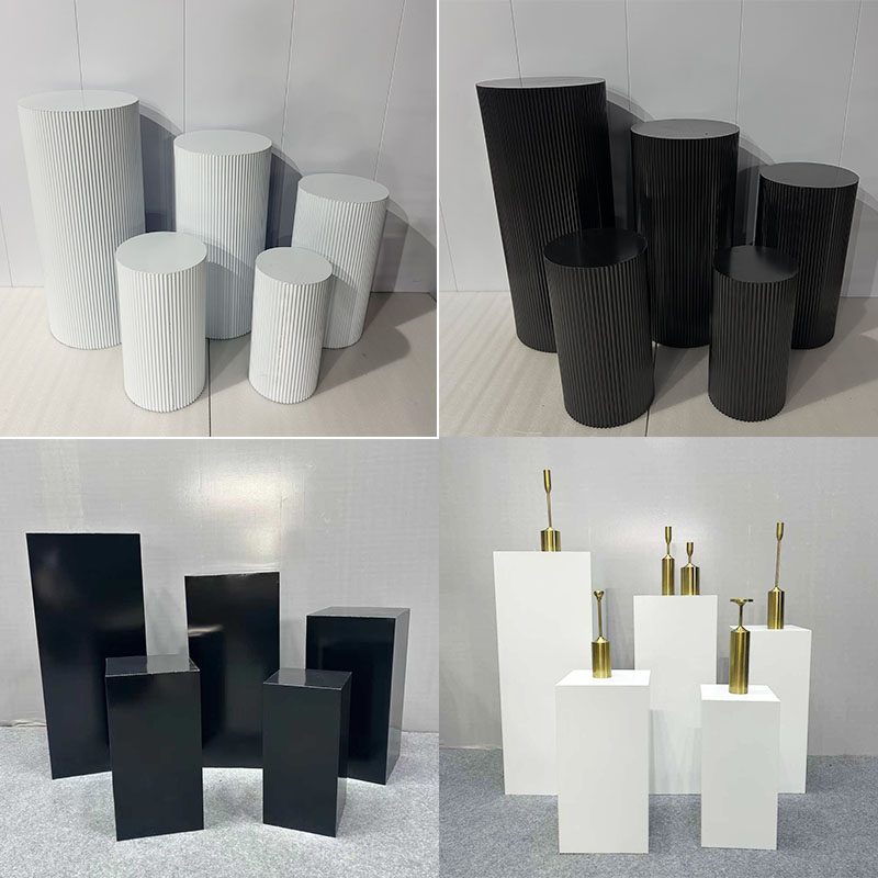 婚庆甜品台柱子方形甜品桌圆筒甜品台婚宴路引婚庆道具订婚摆件