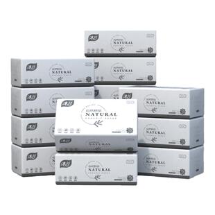 沐丝抽纸柔软亲肤家庭囤货整箱装4层加厚湿水不易破餐巾纸大尺寸