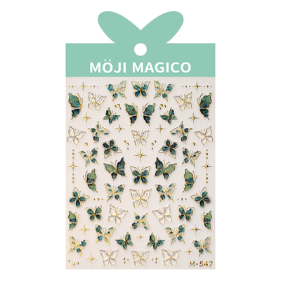 茉季中国美甲贴纸烫金边果冻