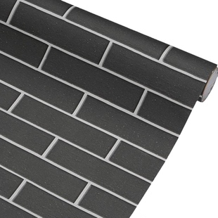 中式复古仿古砖纹墙纸自粘瓷砖装饰墙贴防水防潮墙面壁纸黑砖贴纸