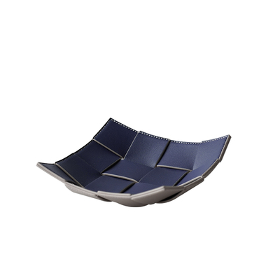 轻奢编织皮革玄关钥匙收纳托盘