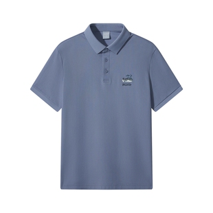 【索罗娜面料】卡宾国风刺绣肌理POLO衫男装2026新款翻领短袖T恤
