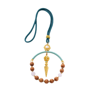 杭州灵隐官方檀木车挂中国风汽车挂件后视镜吊饰男女平安车载挂饰