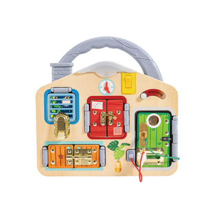 Hape多功能门锁忙碌板婴儿宝宝蒙氏早教益智玩具蒙特梭利教具3岁+