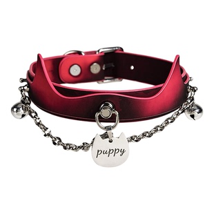 小狗日记*猫咪choker温感变色皮铃铛项圈小骨头吊坠女puppy项链