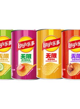 【宋雨琦推荐】乐事罐装薯片无盖无限40克*5罐黄瓜原味休闲零食