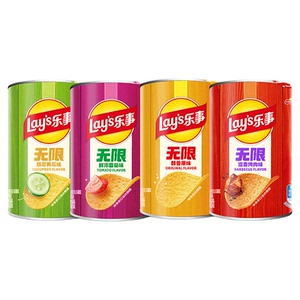 乐事罐装薯片升学礼物无盖无限40克*8罐