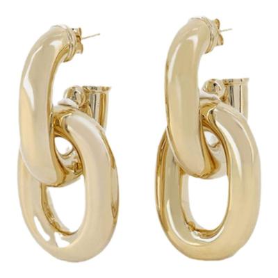 帕高 Paco Rabanne Hanging Hoops 金色金属耳环