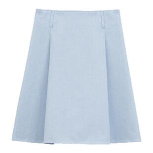 有耳uare小众设计 斯文学院风 A字对称压褶中裙百褶裙半身裙