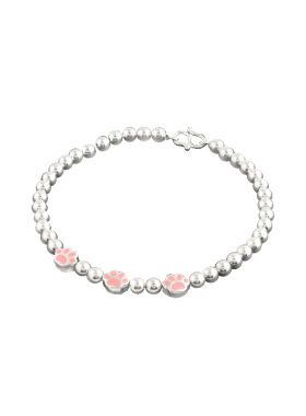 【韩国】s925纯银粉色猫爪手链