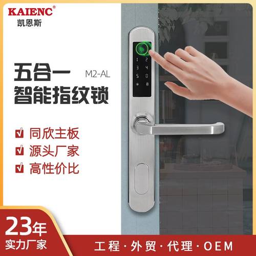 防水防晒智能锁 断桥铝肯德基门指纹锁 阳光房密码锁厂家窄框门锁