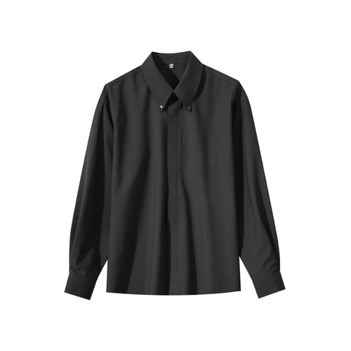 Hualun抗皱衬衫男士长袖高级感痞帅纯色内搭上衣cleanfit免烫衬衣