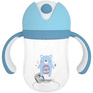 Gromast宝宝婴儿学饮杯防漏防呛带手柄重力球儿童吸管水杯幼儿园