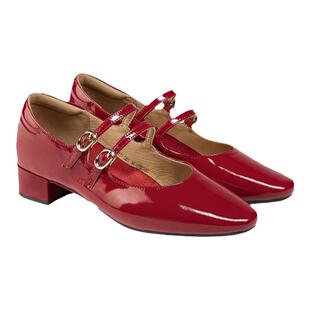 fed漆皮玛丽珍鞋春季新款女鞋红色小皮鞋浅口单鞋女款D0408-CA001