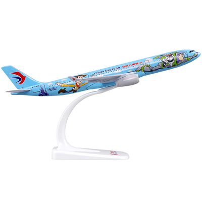 实心合金飞机模型无轮款客机摆件