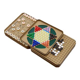猫眼玻璃珠子小学生专用便携亲子互动迷你棋盘磁吸象棋磁力五子棋