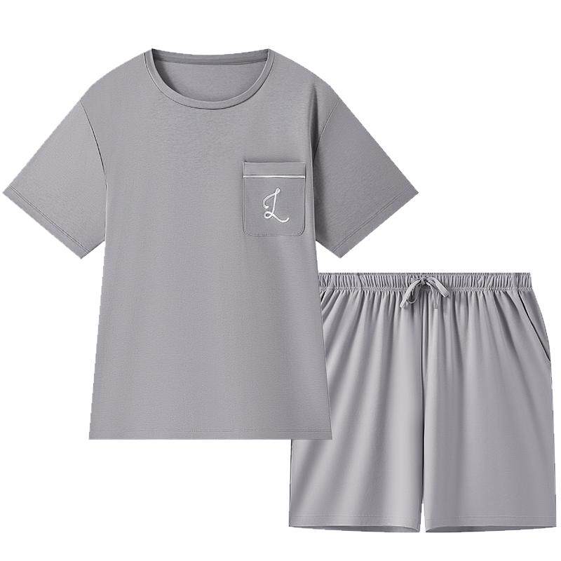 兰卓丽男士家居服套装上衣短袖