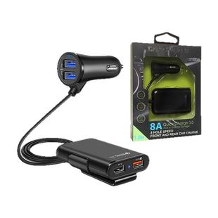 汽车点烟器一拖二带双USB车载充电器 一分四4插座转换带线货车用