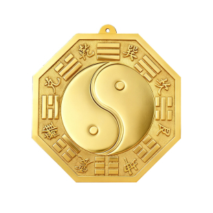 全铜太极八卦镜摆件阴阳乾坤太极凸透镜大门窗户阳台