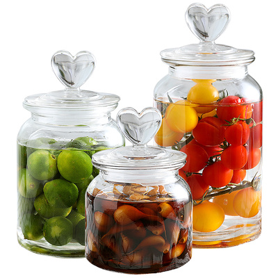 爱心加厚蜂蜜泡菜茶叶玻璃密封罐