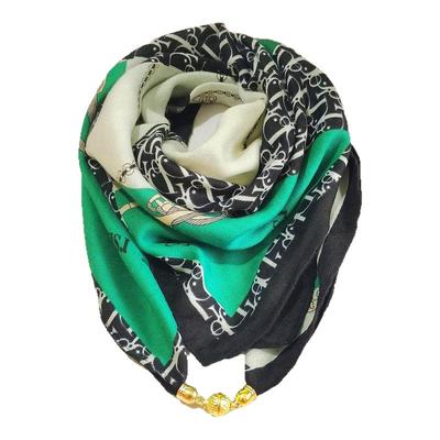 新款磁吸扣方巾三角丝巾围巾