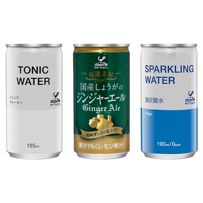 日本进口饮料神户居留地汤力水185ml*6碳酸干姜汽水苏打水小瓶装