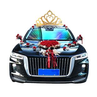 网红主婚车高级套装花车装饰车队结婚用品拉花车头花副婚车花布置
