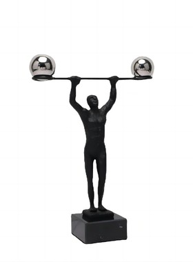 新中式客厅举重人物家居装饰摆件