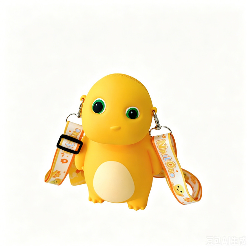 奶龙硅胶斜挎包儿童可爱百搭