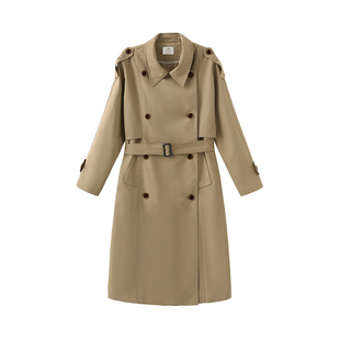 CUBIC白崖春日 经典英伦双排扣慵懒感宽松H廓形中长款风衣