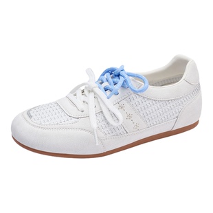 卓诗尼2026春季新款网面休闲鞋时尚舒适厚底运动鞋潮流复古德训鞋