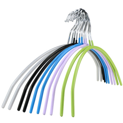 浸塑半圆防滑衣架加粗干湿两用晾衣挂无痕不起包防肩角晾晒衣架