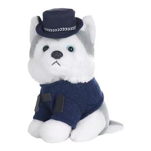 蜀黍家警犬玩偶警察公仔坐姿摆件儿童礼物毛绒娃娃礼品小狗玩具