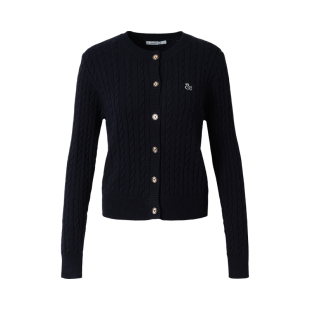 RPB BRAND简约风麻花针织开衫女秋季新款宽松慵懒风毛衣外套