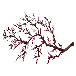 仿真红梅花树装饰桃花客厅花艺墙面壁挂落地吊顶干树枝插花瓶树