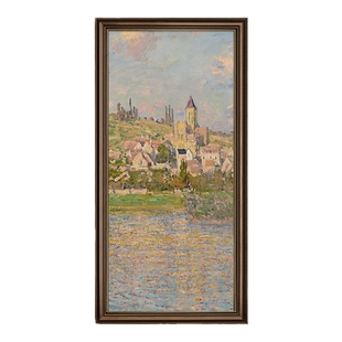 美式进门玄关画装饰画莫奈挂画正对门梵高油画背景墙客厅过道壁画