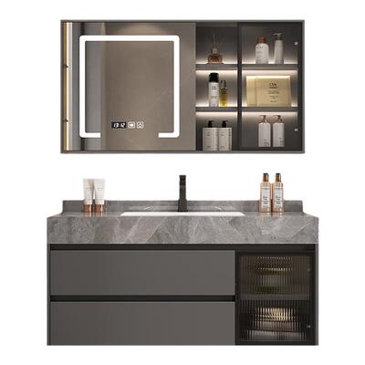 岩板陶瓷无缝一体盆浴室柜组合