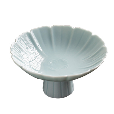 清山胡同陶瓷中式高脚小号茶点盘