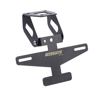 适用川崎Ninja400改装短尾Z400不锈钢车牌架折叠牌照支架免破线新