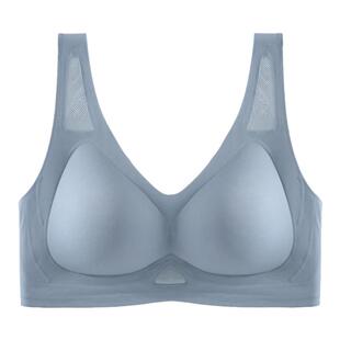 浪莎内衣女无痕无钢圈乳胶运动美背新款小胸聚拢透气防下垂文胸DT