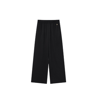 【风琴裤】Eland衣恋光泽感休闲裤女松紧腰插袋长裤夏