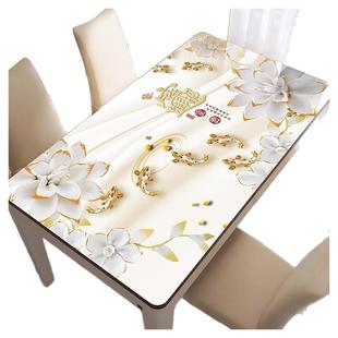 嘉禾孔雀软玻璃餐桌垫桌布茶几2026新款防水防油免洗桌面保护垫子