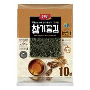 韩国直邮YANGBAN海苔片苏籽油芝麻油更脆香40包即食紫菜寿司零食