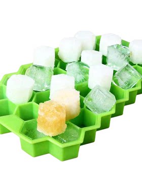 硅胶蜂窝冰格37格冰块模具蜂巢创意自制制冰盒冰格跨境DIY棒冰模