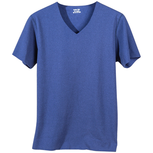 德绒保暖短袖T恤男士加绒加厚内衣圆领务必磨毛打底半袖秋衣冬季